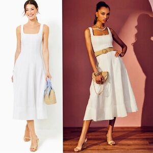 Lilly Pulitzer Calina Resort Linen Midi Dress White Size 16
